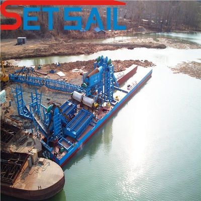 Capacidad de 60-500 metros cúbicos Río Minería de oro Equipo de dragado con cadena de cubos