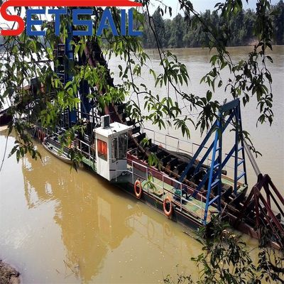 Maquinaria de extracción de oro en el río con una longitud total de 24 m-38 m y una capacidad de 0.035-0.08 m3