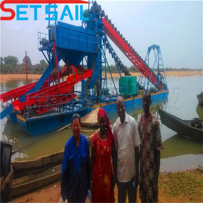 75kw-500kw Cumins de alta capacidad River Bucket Chain Dredger para la minería de oro y diamantes