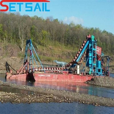 75kw-500kw Cumins de alta capacidad River Bucket Chain Dredger para la minería de oro y diamantes
