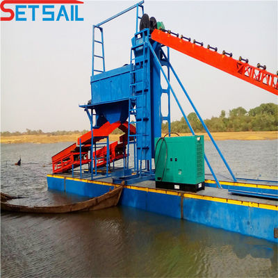 Excavadora de minería de oro de cubo de cadena razonable con tamaño de pantalla de tambor de 1,4 m * 1,2 m - 2,6 m * 1,2 m