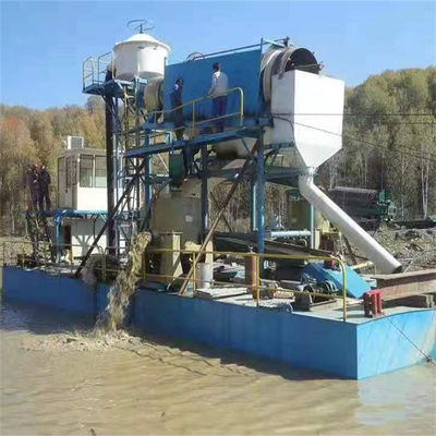Vibración Chut Chain Bucket River Mining Dredger para extracción de oro Profundidad de dragado 2-30m