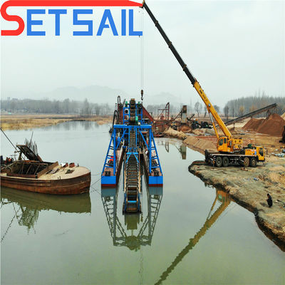 37kw-200kw excavación del lago de oro diamante draga con equipo de minería de la cadena cubo río