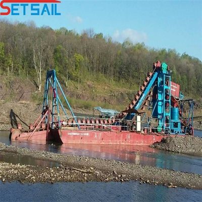 50-300m3 Durable Hull Chain Bucket River Mining Dredger para el lago Gold en múltiples colores