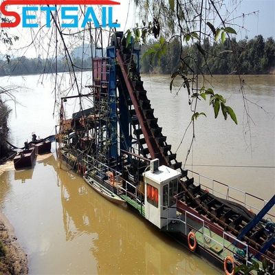 Set Sail 100m3/Hora Bucket Chain Gold Dredger para seleccionar y cubrir el oro a un precio asequible