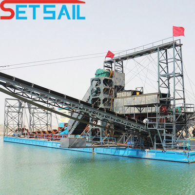 Set Sail 100m3/Hora Bucket Chain Gold Dredger para seleccionar y cubrir el oro a un precio asequible