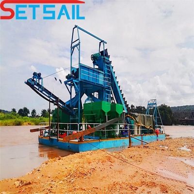 Set Sail 100m3/Hora Bucket Chain Gold Dredger para seleccionar y cubrir el oro a un precio asequible