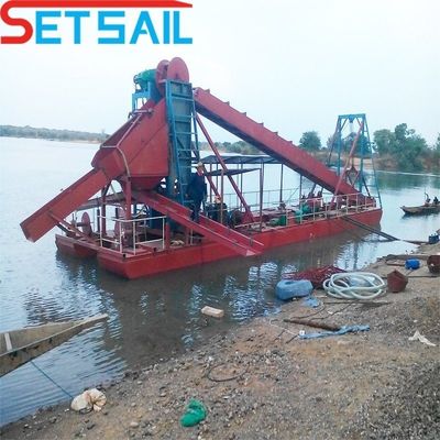 Excavadora de arena de cubo de cadena utilizada en el río con consumo total de combustible 14L-39L y competitiva