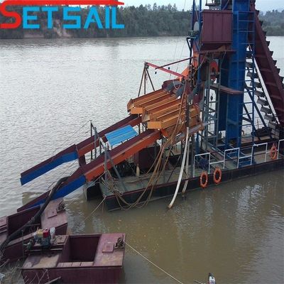 Excavadora de arena de cubo de cadena utilizada en el río con consumo total de combustible 14L-39L y competitiva