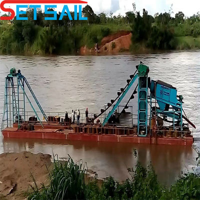 Excavadora de arena de cubo de cadena utilizada en el río con consumo total de combustible 14L-39L y competitiva