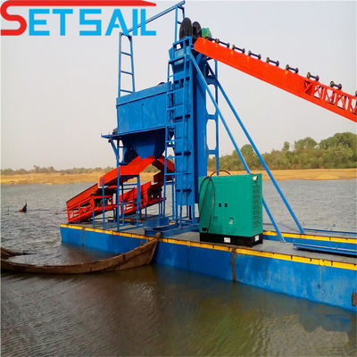 Excavadora de arena de cubo de cadena utilizada en el río con consumo total de combustible 14L-39L y competitiva