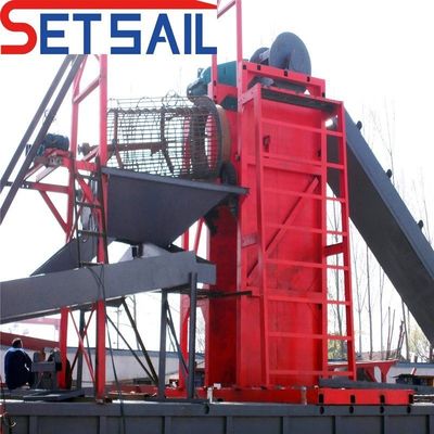 Barco de minería de oro y diamantes con ancla Largo total 38 metros Depósito