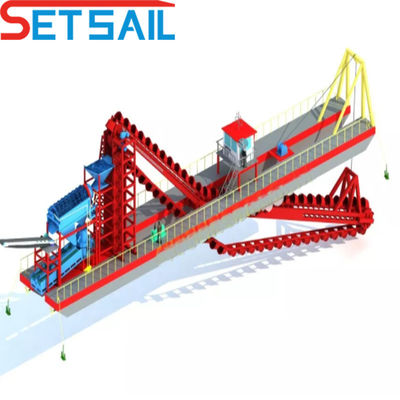 Precio asequible CTD Tipo de ranura Cadena Cisterna de arena excavadora de oro con 128PCS-176PCS cantidad de cadena