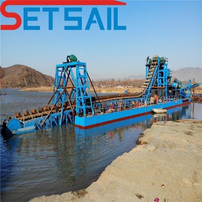 Potencia de dragado 37kw-150kw Bucket River Diamond y Gold Dredger con equipo de jigging