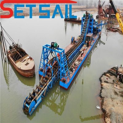 Potencia de dragado 37kw-150kw Bucket River Diamond y Gold Dredger con equipo de jigging