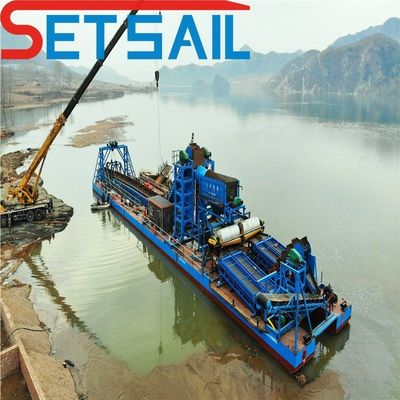 Potencia de dragado 37kw-150kw Bucket River Diamond y Gold Dredger con equipo de jigging