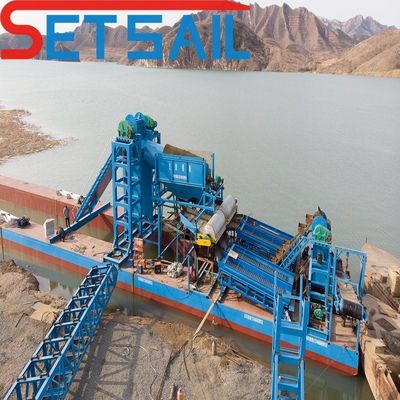 Potencia de dragado 37kw-150kw Bucket River Diamond y Gold Dredger con equipo de jigging