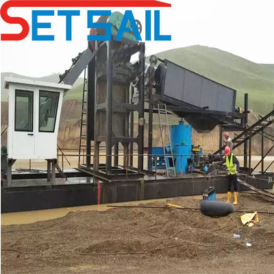 Dredger de oro de cubo de cadena con máquina de jigging Consumo total de combustible 14L-39L