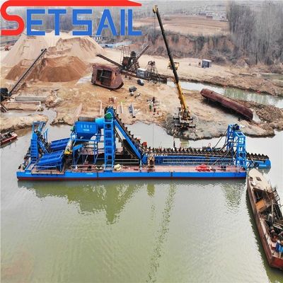 Excavadora de minería de río de cadena de cubo totalmente automática para el lago Gold y capacidad de 60m3-500m3
