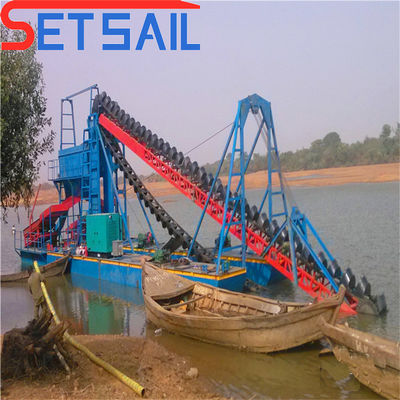 Excavadora de minería de río de cadena de cubo totalmente automática para el lago Gold y capacidad de 60m3-500m3