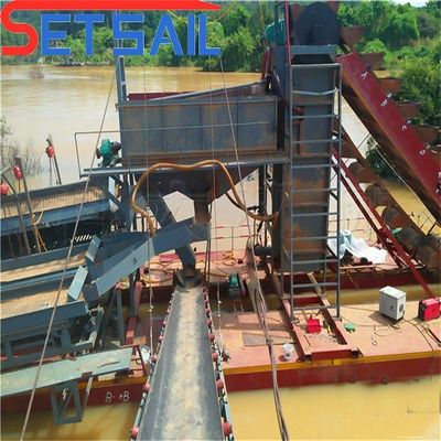 Excavadora de minería de río de cadena de cubo totalmente automática para el lago Gold y capacidad de 60m3-500m3