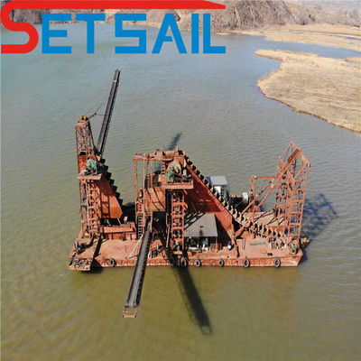 Chain Bucket River Gold Diamond Dredger para la extracción de estaño en lagos 30 días de devolución de reembolsos