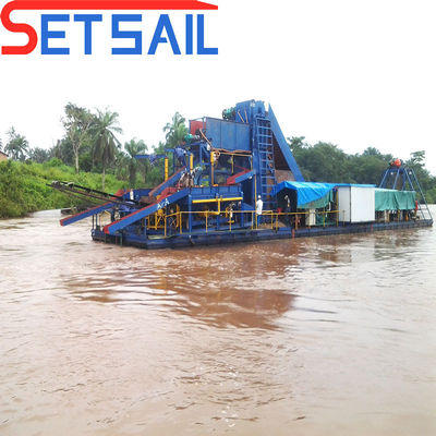 Vía de transporte de mercancías por mar Cadena de mercancías de balde de río Arenas de oro excavadora para maquinaria de diamantes