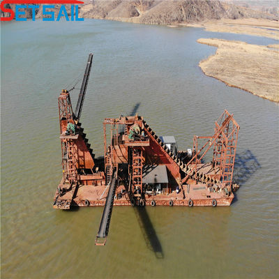 Cadena de cubos de arena de diamante excavadora automática completa para el equipo de prospección de oro del río