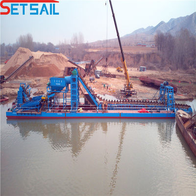 1.0m-2m Dredger de oro de cubo de cadena alta para operaciones mineras suaves en aguas poco profundas