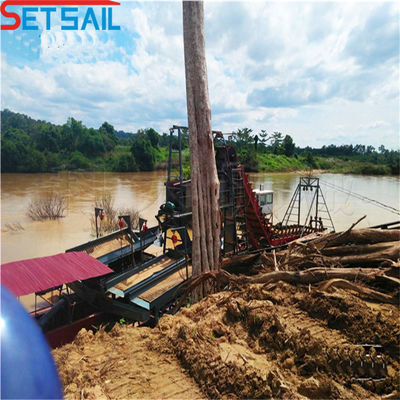 1.0m-2m Dredger de oro de cubo de cadena alta para operaciones mineras suaves en aguas poco profundas