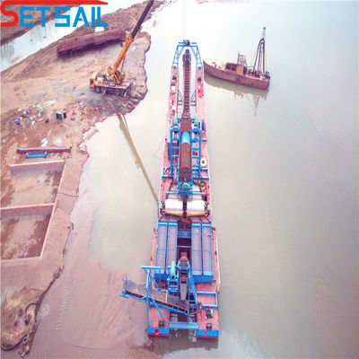 1.0m-2m Dredger de oro de cubo de cadena alta para operaciones mineras suaves en aguas poco profundas