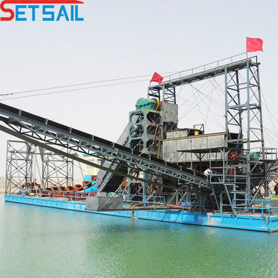 1.0m-2m Dredger de oro de cubo de cadena alta para operaciones mineras suaves en aguas poco profundas