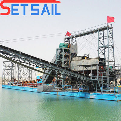 Maquinaria para la extracción de diamantes en el río Chain Bucket con dispositivo de migración 4kw X 3-10kw X3