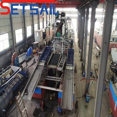 Maquinaria de minería de oro del río con 7.5kw-50kw de energía de la bomba de inyección y el cubo de la cadena