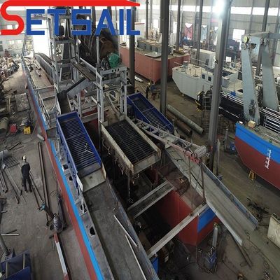 Maquinaria de minería de oro del río con 7.5kw-50kw de energía de la bomba de inyección y el cubo de la cadena