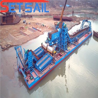 75kw-150kw Máquinas de extracción de oro y diamantes de cubo de baja falla con profundidad de dragado de 7m-20m