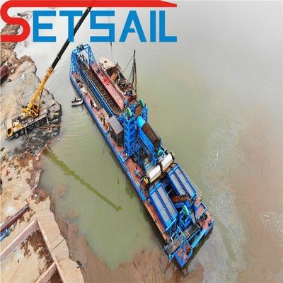Maquina de oro de arena de río de cubo de cadena con paracaídas de agitación dentro de 23m-49m Dimensión del casco