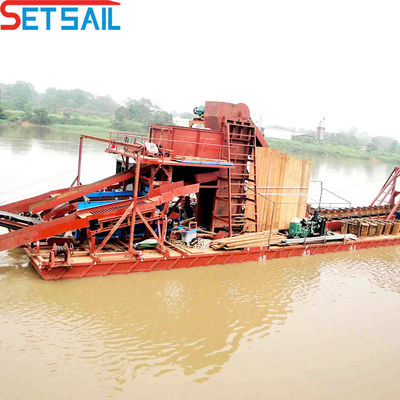 Dredger de oro de la cadena de rendimiento de cubo del río con 128-176PCS Chian cantidad
