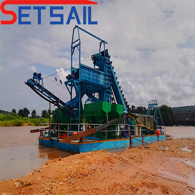 Maquinaria para la minería de oro y diamantes de Chain Bucket River con 172PCS-200PCS