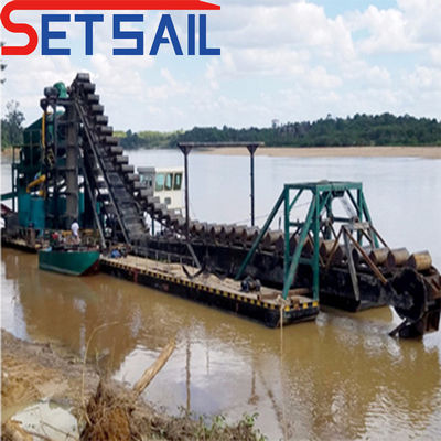 Muestras Río Cadena de cubo Equipo de minería de oro con chuleta de agitación 37kw-150kw de potencia