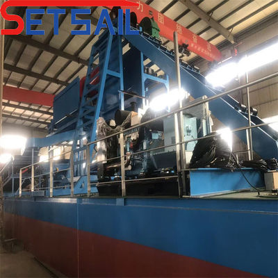 Muestras Río Cadena de cubo Equipo de minería de oro con chuleta de agitación 37kw-150kw de potencia
