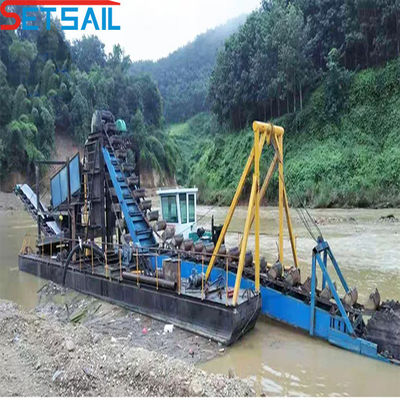 3800.00cm * 500.00cm * 200.00cm Nave de minería de oro en el río con el lago Diamond Jigging