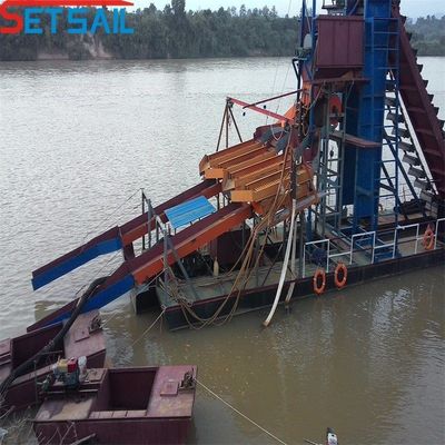 3800.00cm * 500.00cm * 200.00cm Nave de minería de oro en el río con el lago Diamond Jigging
