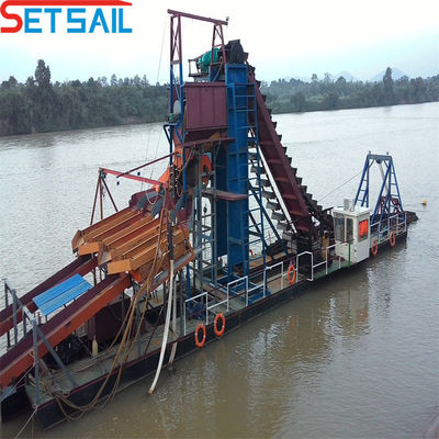 3800.00cm * 500.00cm * 200.00cm Nave de minería de oro en el río con el lago Diamond Jigging