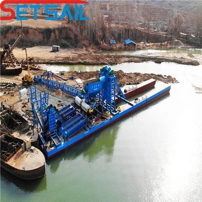 Chain Bucket Lake Mining Gold Diamond Nave con agitación paracaídas de elevación de la potencia del motor