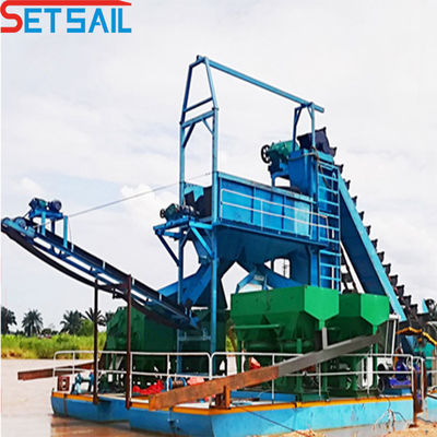 Equipo de dragado de minería de cubo de cadena de alta capacidad para la solución personalizada de oro del río