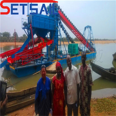 60m3-300m3 Capacidad Ciclón Tipo Cadena Cubo Río Diamante Gold Dredger para el oro del río