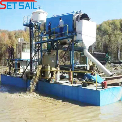 5.5kw-20kw Durm Screen Power Reservoir Chain Bucket Mining Dredger para el lago Gold