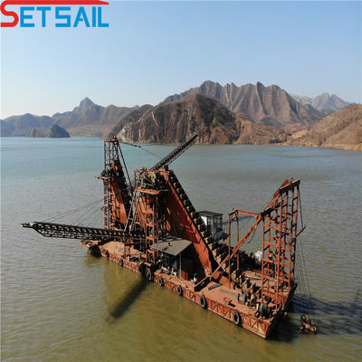 5.5kw-20kw Durm Screen Power Reservoir Chain Bucket Mining Dredger para el lago Gold