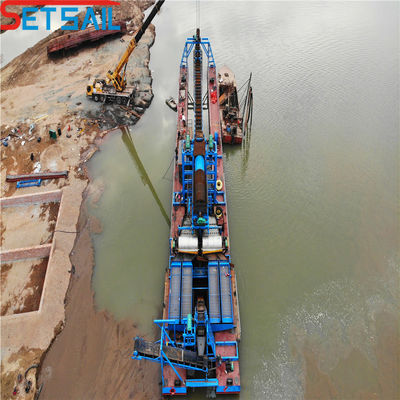 5.5kw-20kw Durm Screen Power Reservoir Chain Bucket Mining Dredger para el lago Gold